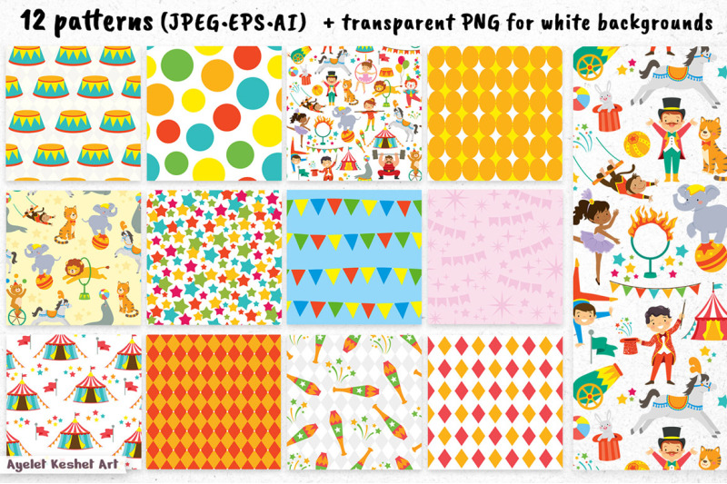 circus-clipart-bundle-graphics-patterns-and-templates
