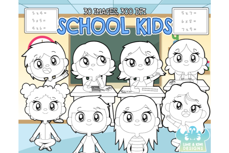 school-kids-digital-stamps-lime-and-kiwi-designs