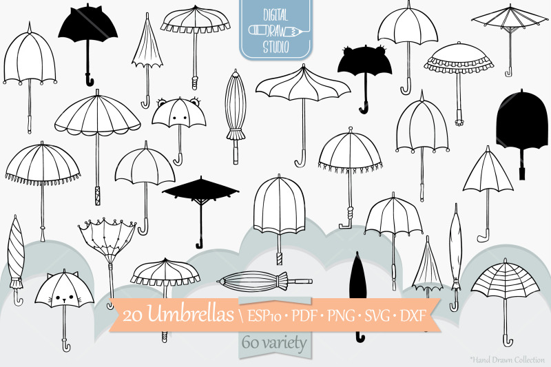 umbrella-hand-drawn-vintage-beach-parasol