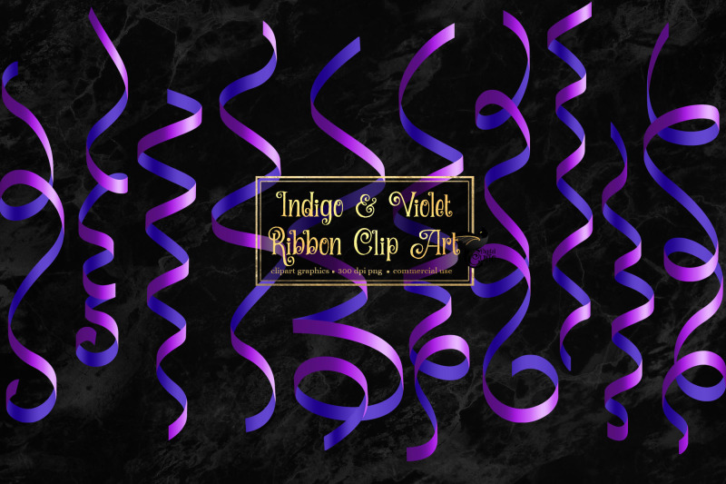 indigo-and-violet-ribbon-clipart