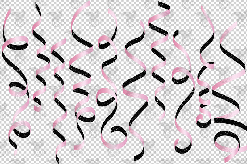 pink-and-black-glitter-ribbon-clipart