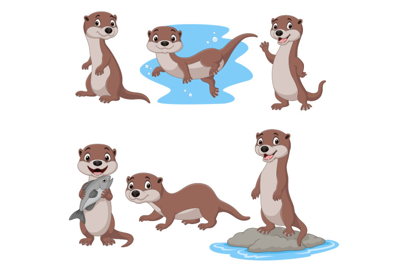 set-of-six-otter-animals-bundles
