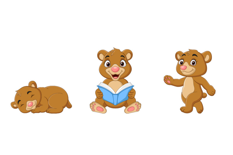 set-of-six-cute-cartoon-baby-bear-animal