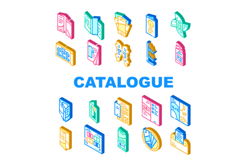 catalog-and-booklet-collection-icons-set-vector