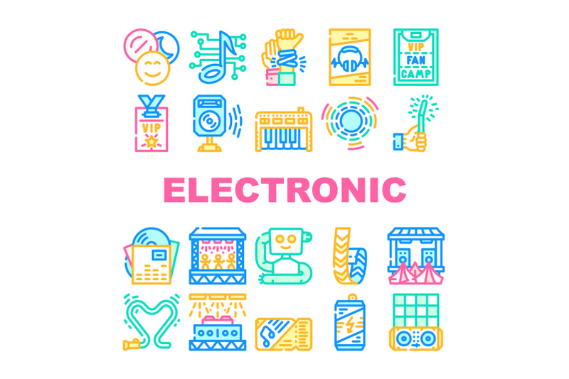 electronic-dance-music-collection-icons-set-vector