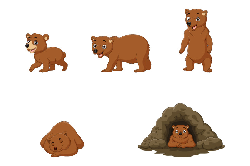 set-of-ten-cute-cartoon-bear-animals