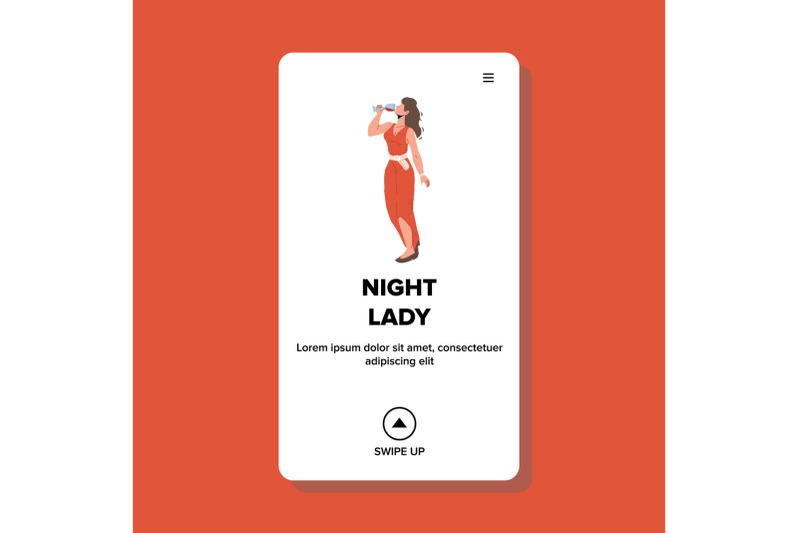 night-lady-resting-and-drinking-red-wine-vector