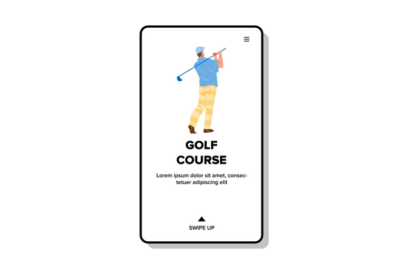 golf-course-field-playing-golfer-sportsman-vector