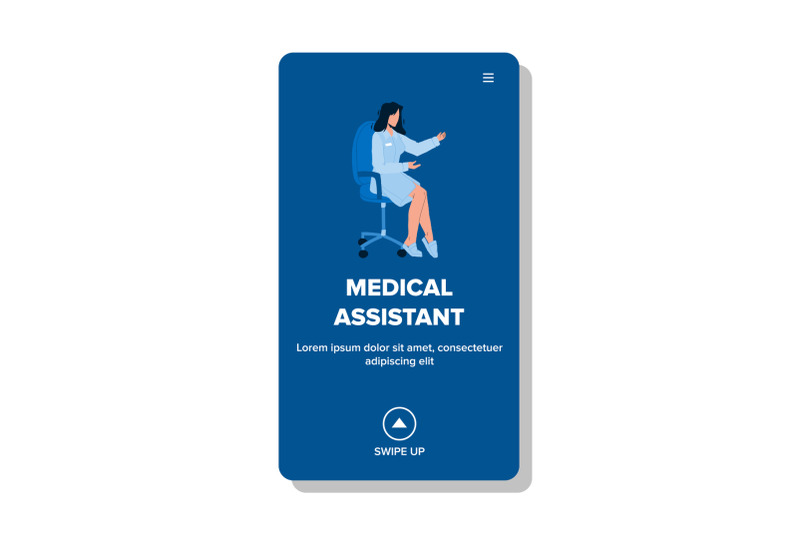 medical-assistant-woman-sitting-on-chair-vector