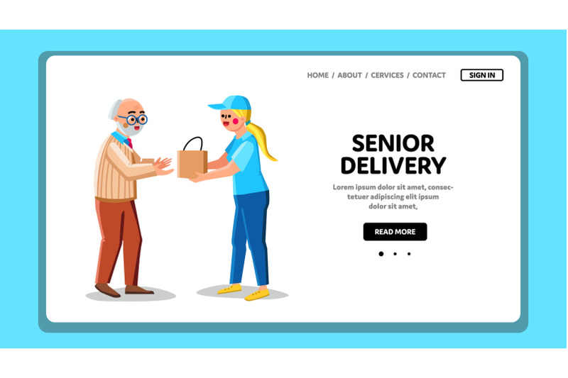 to-senior-delivery-internet-order-or-food-vector