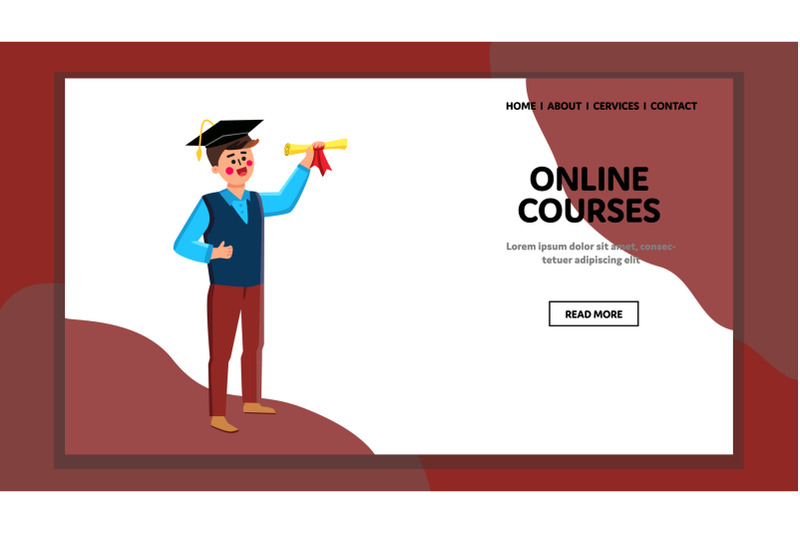 online-courses-celebrate-graduation-student-vector