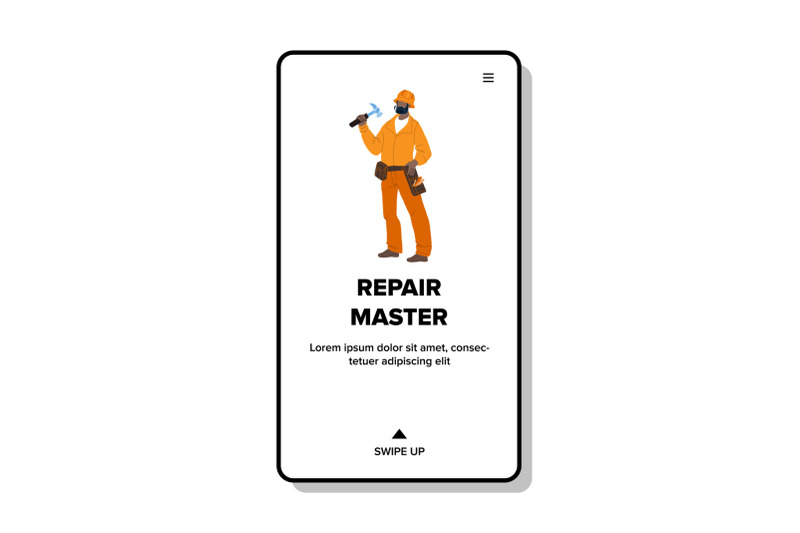 repair-master-in-uniform-holding-hammer-vector