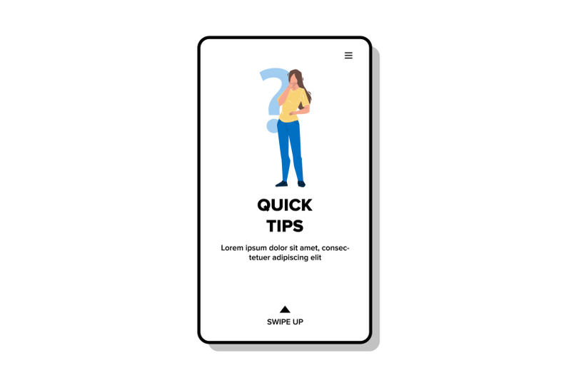 quick-tips-searching-confused-young-woman-vector