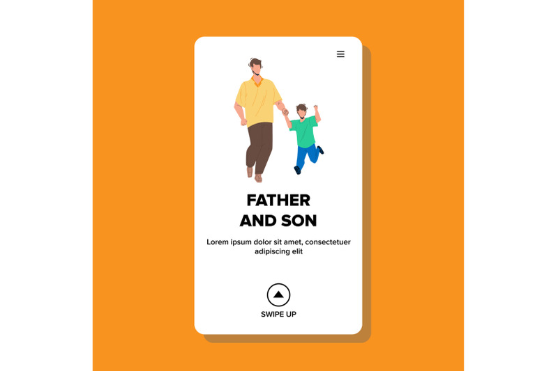 father-and-son-have-funny-leisure-time-vector