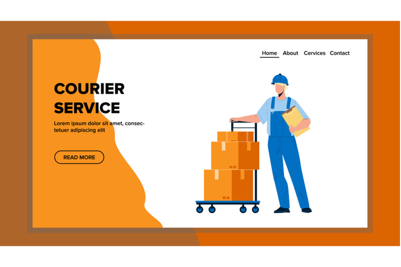 courier-service-worker-delivering-boxes-vector