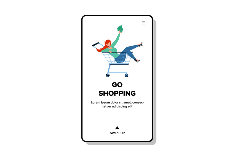 go-shopping-happy-woman-with-money-in-cart-vector