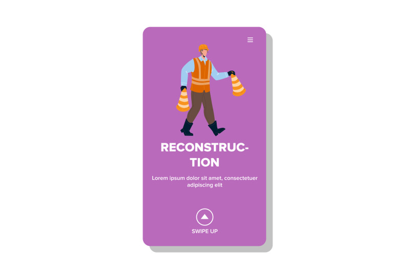 reconstruction-occupation-man-with-cones-vector