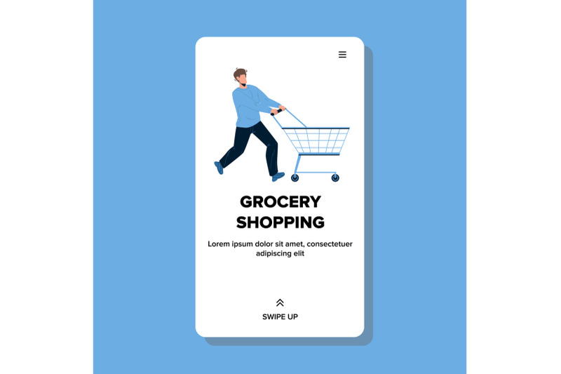 grocery-shopping-man-driving-store-cart-vector