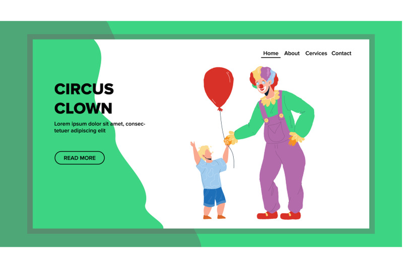 circus-clown-giving-balloon-little-boy-vector