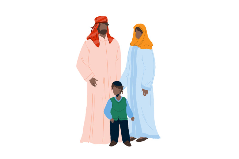 arab-family-people-father-mother-and-son-vector