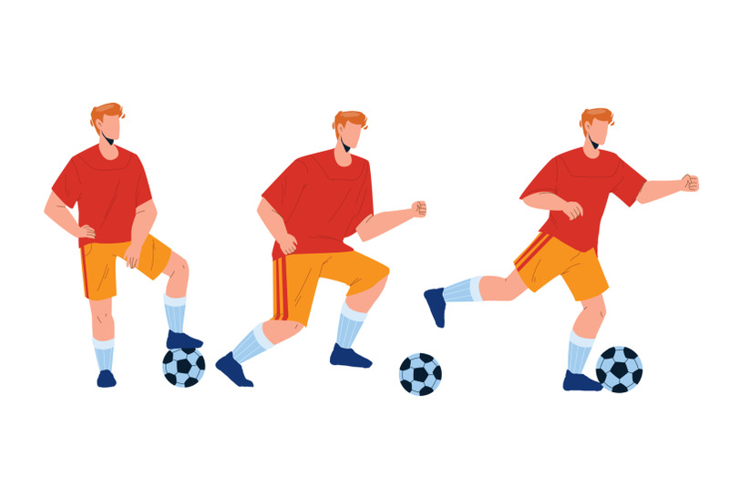 football-player-playing-and-kicking-ball-vector