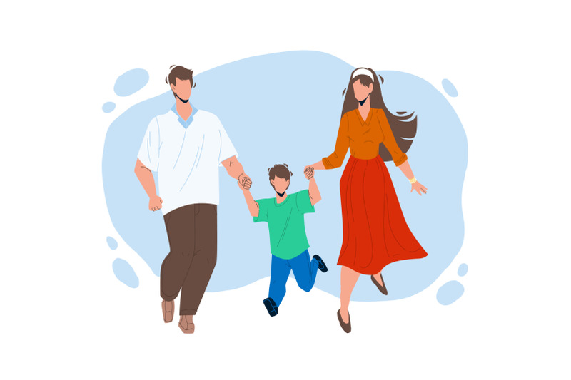 healthy-family-walking-together-outdoor-vector