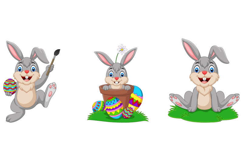 set-of-nine-cartoon-easter-bunny-bundle