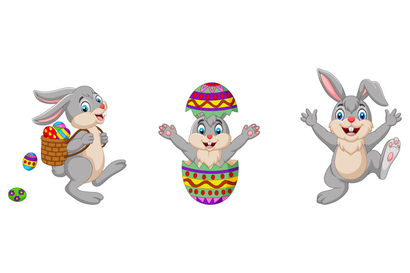 set-of-nine-cartoon-easter-bunny-bundle