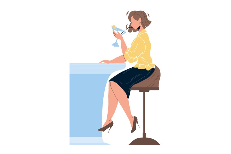 martini-beverage-drink-girl-at-bar-counter-vector