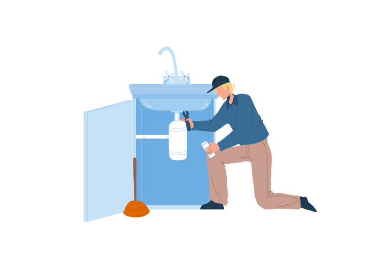 plumber-in-working-overall-fixing-sink-vector