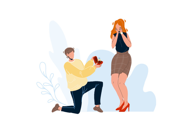 man-proposing-beautiful-woman-to-marry-vector