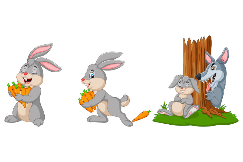 set-of-nine-cute-cartoon-easter-bunny