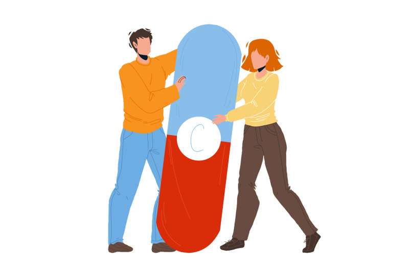 vitamin-pill-holding-man-and-woman-couple-vector