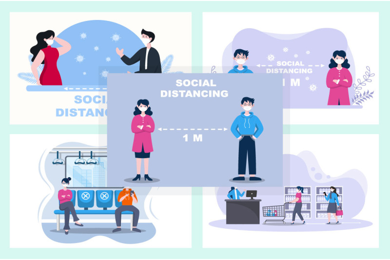 13-social-distancing-to-prevent-disease-flat-design