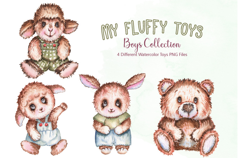 watercolor-fluffy-toys-boys-collection