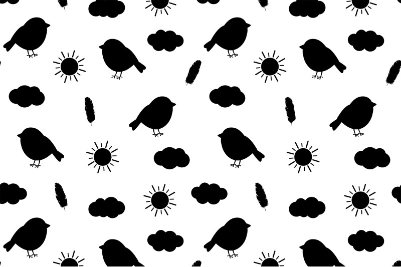 spring-pattern-spring-flowers-silhouettes-birds-pattern