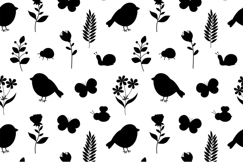 spring-pattern-spring-flowers-silhouettes-birds-pattern