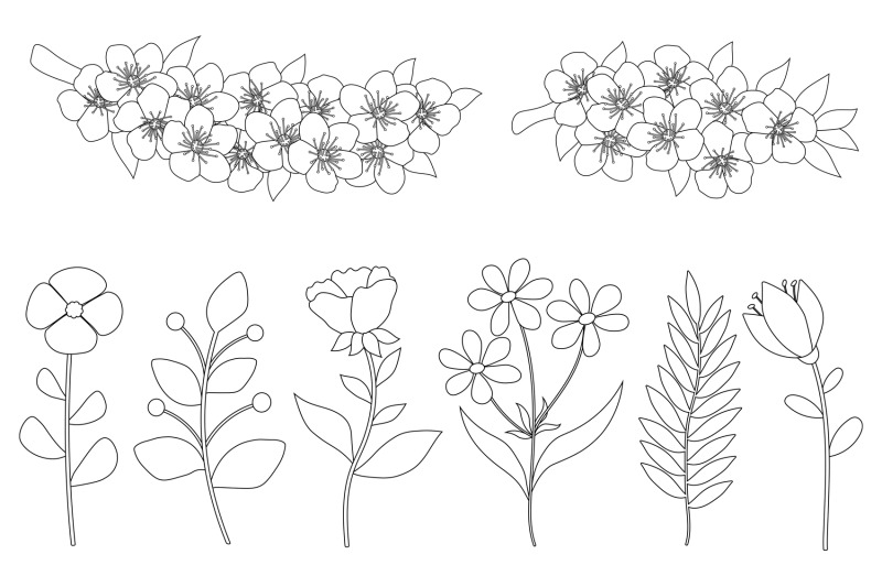 spring-black-and-white-coloring-flowers-coloring-bird-svg