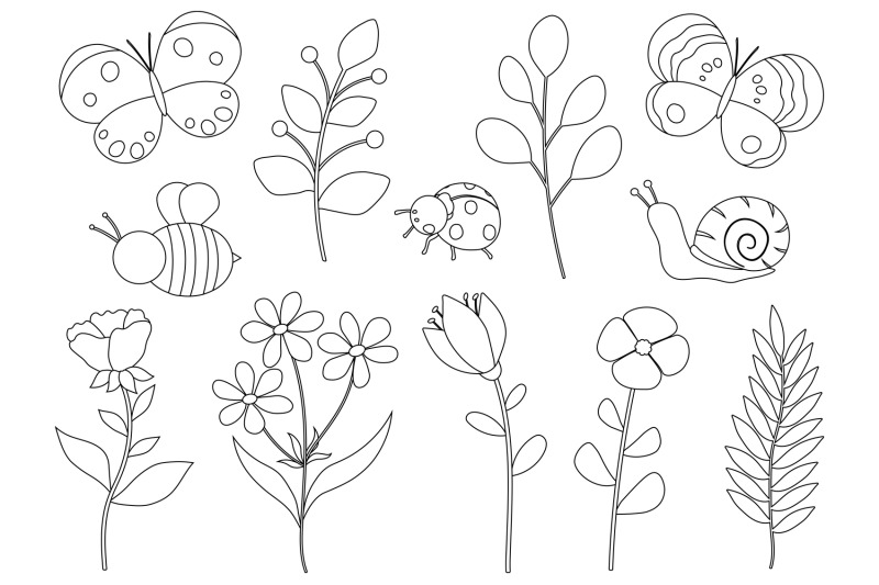 spring-black-and-white-coloring-flowers-coloring-bird-svg