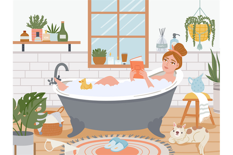 woman-in-bath-relaxed-girl-in-bathtub-with-foam-bubbles-read-in-bathr