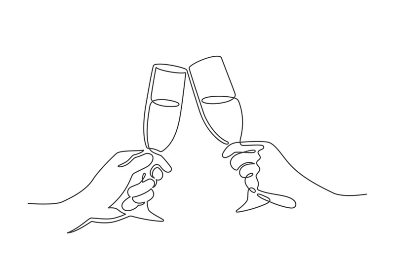 continuous-line-champagne-cheers-hands-toasting-with-wine-glasses-wit