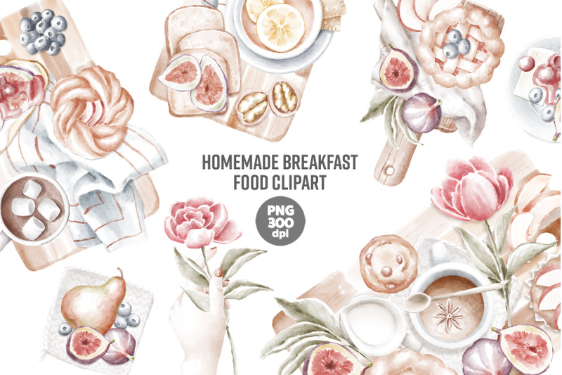 homemade-breakfast-food-compositions-clipart-png