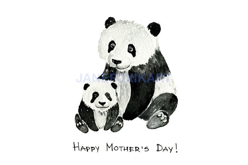 panda-illustration-watercolor-template-of-mother-039-s-day-card