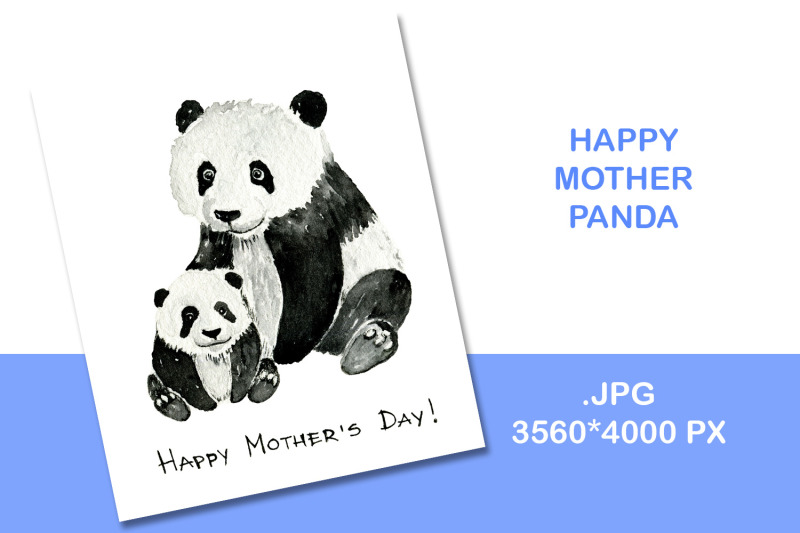 panda-illustration-watercolor-template-of-mother-039-s-day-card