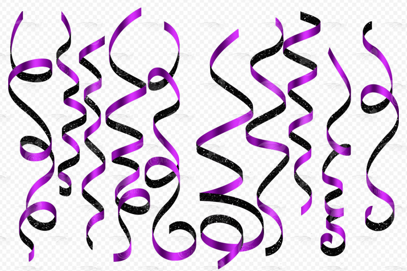 purple-and-black-glitter-ribbon-clipart