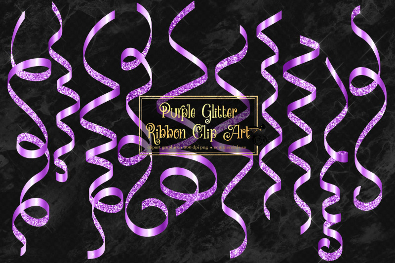purple-glitter-ribbon-clipart