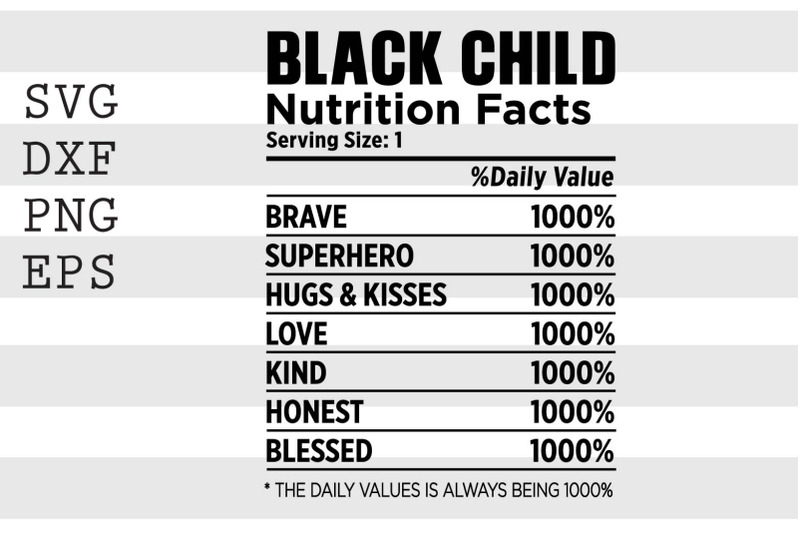 black-child-nutrition-facts-svg