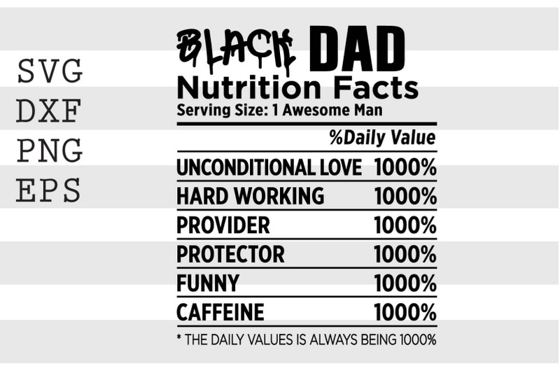 black-dad-nutrition-facts-svg