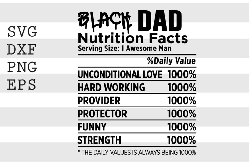 black-dad-nutrition-facts-svg
