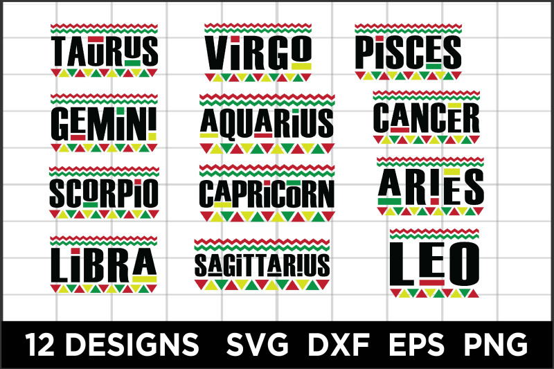 12-zodiac-designs-svg